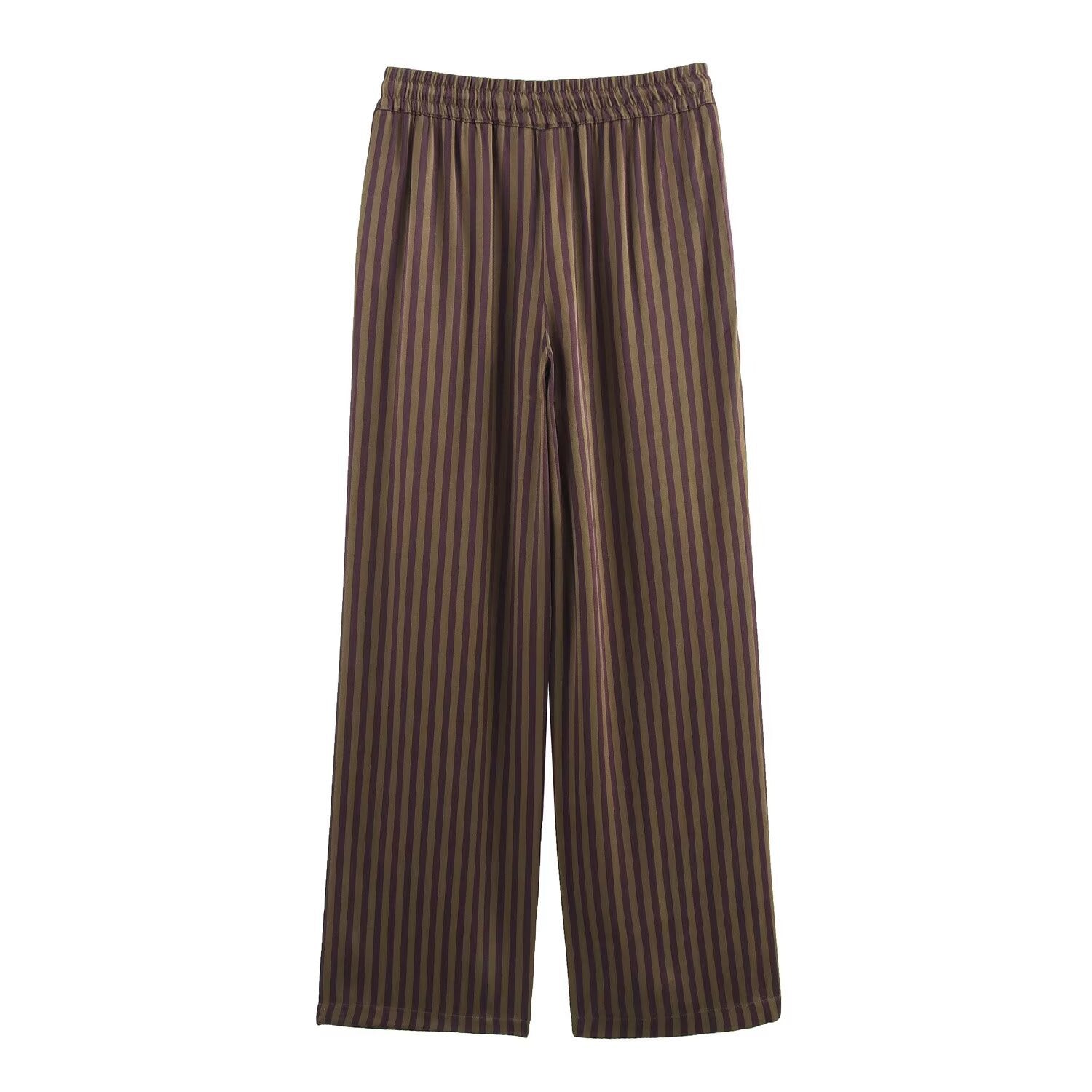 Zweiteiliges Set mit gestreiftem Hemd & gerader Hose – Stilvoll & Bequem