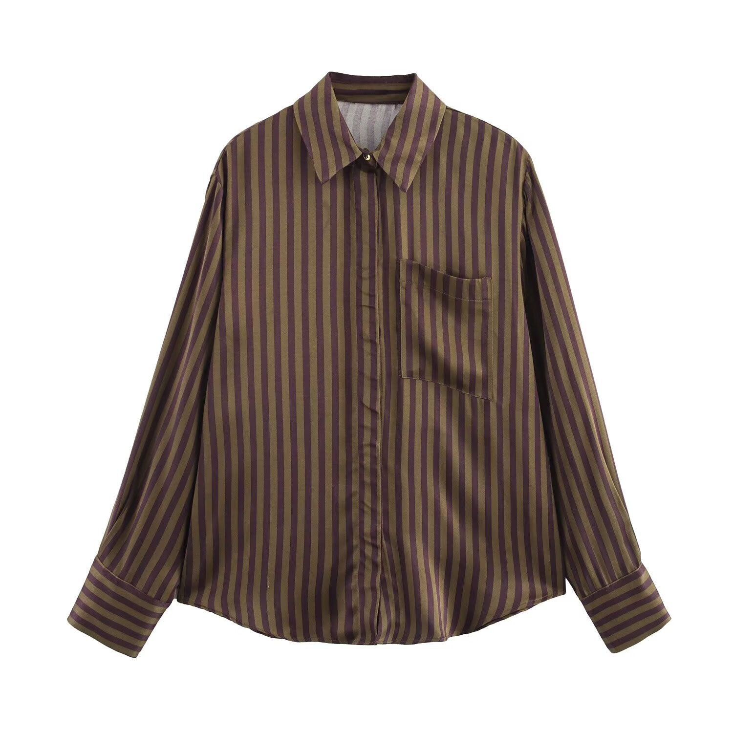 Zweiteiliges Set mit gestreiftem Hemd & gerader Hose – Stilvoll & Bequem