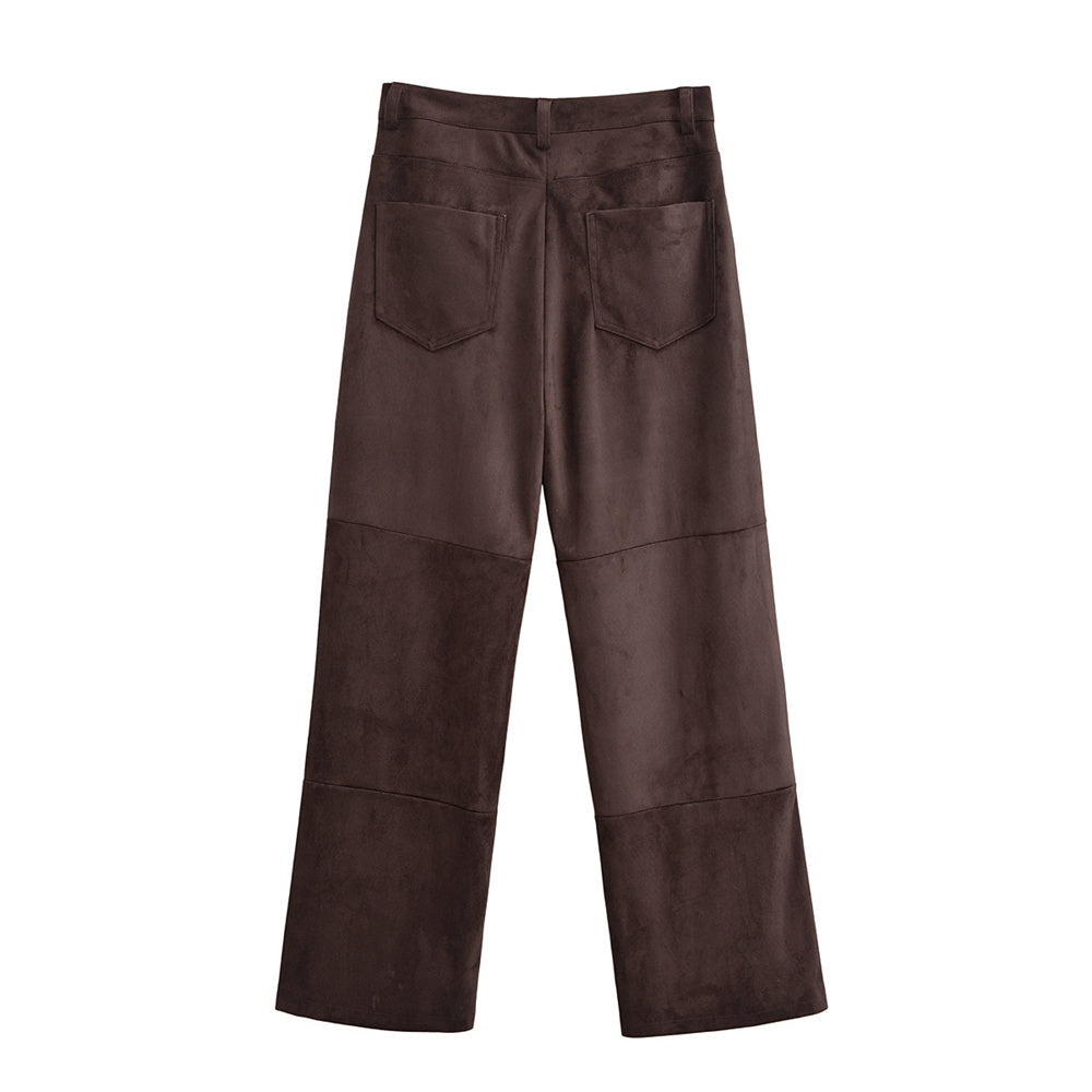 Zweiteiliges Set mit Hemd & Hose aus Samtleder – Stilvoll & Modern