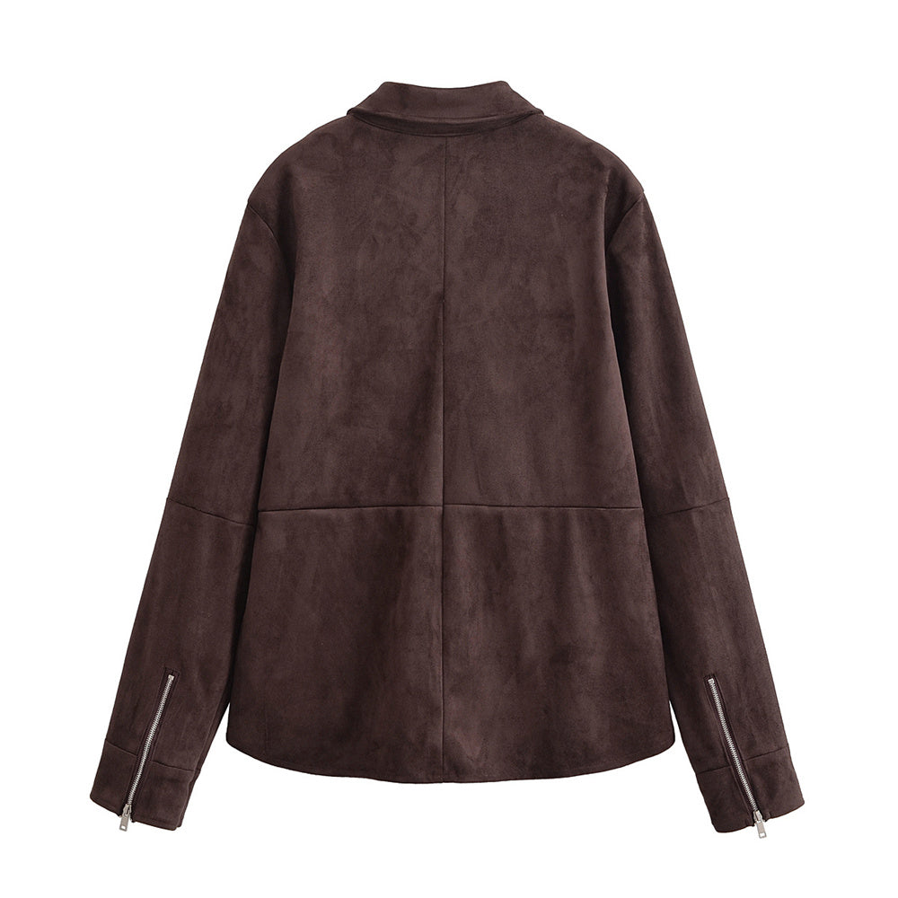 Zweiteiliges Set mit Hemd & Hose aus Samtleder – Stilvoll & Modern