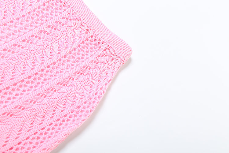 Beach Look Strick Set mit auffälliger Stickerei