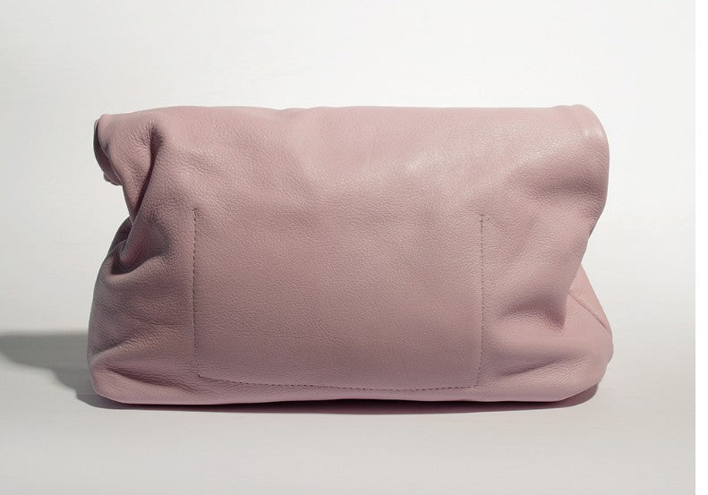 Elegante Clutch aus echtem Leder in Zartrosa