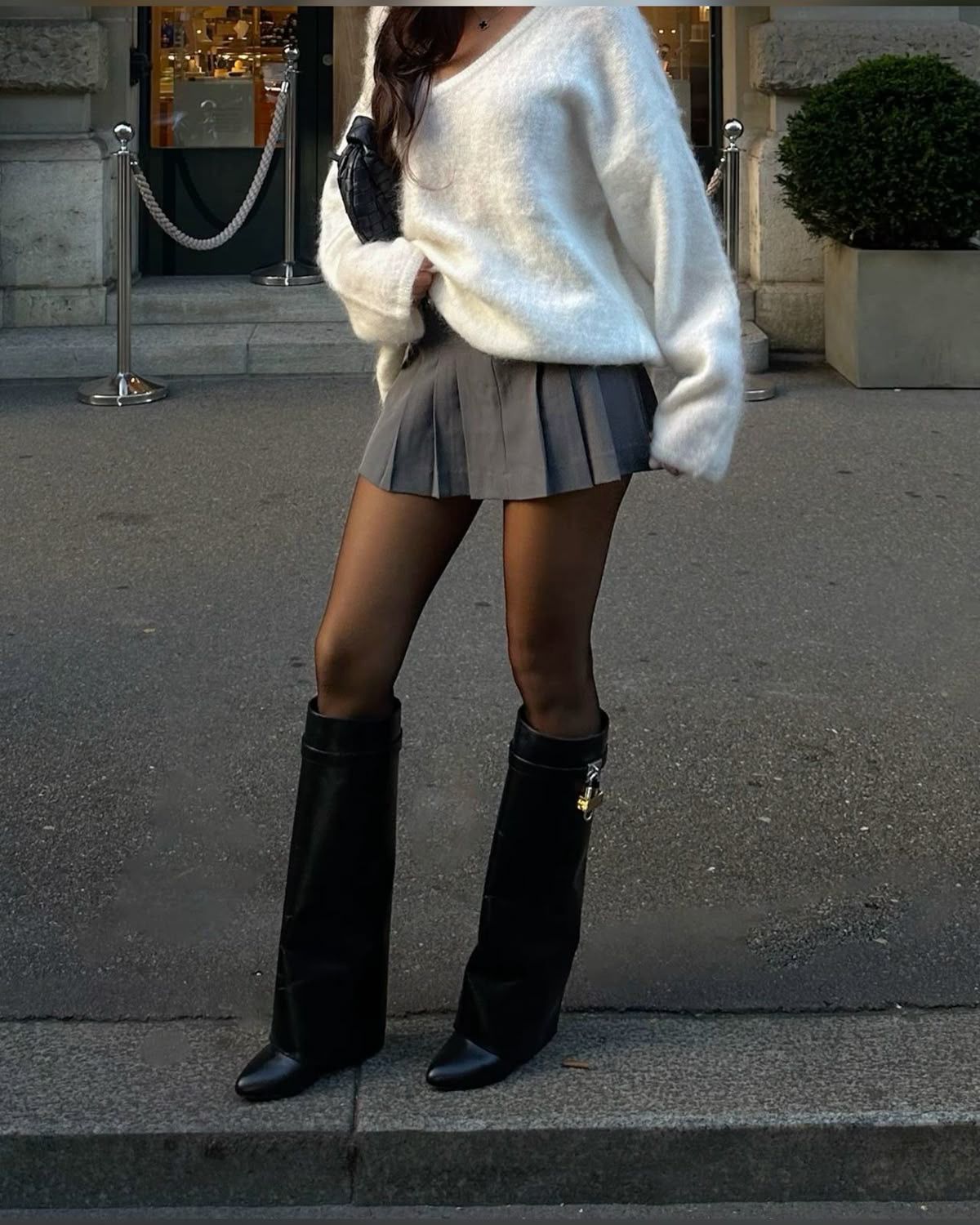 Kniehohe Stiefel Damen | Western Boots mit Keil- Absatz