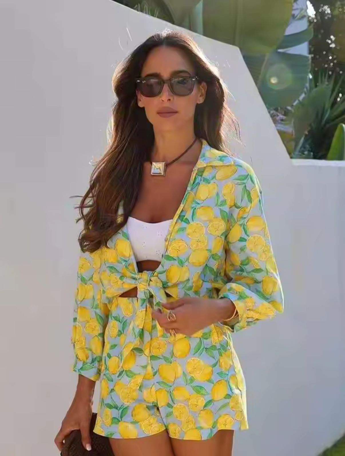 Leinen Set mit Zitronen