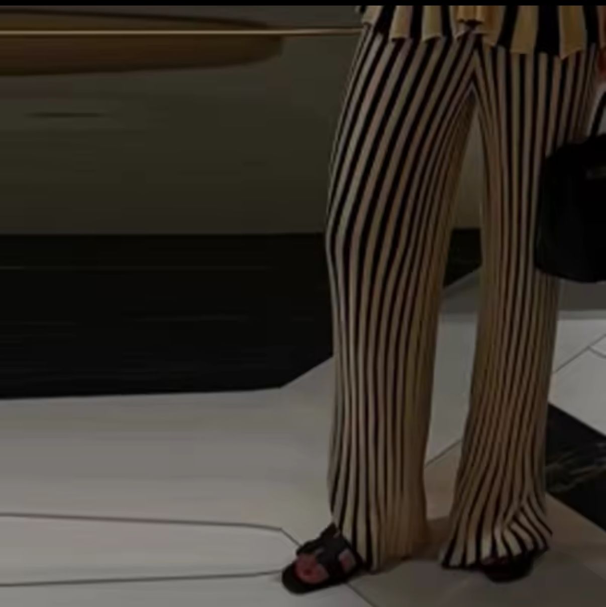 2 Pieces-Set gestreift aus Feinstrick